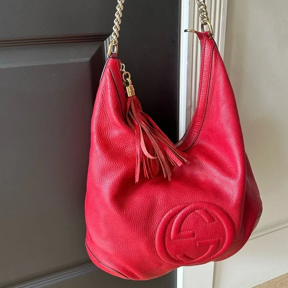 Authentic Gucci Red Leather Soho shoulder bag - Picture 14 of 14